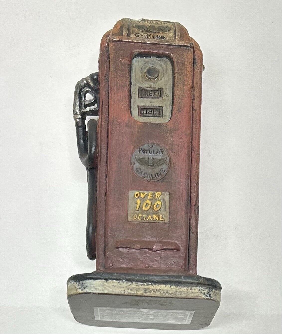 Vtg Popular Imports Resin Gas Pump Figurine, 1999