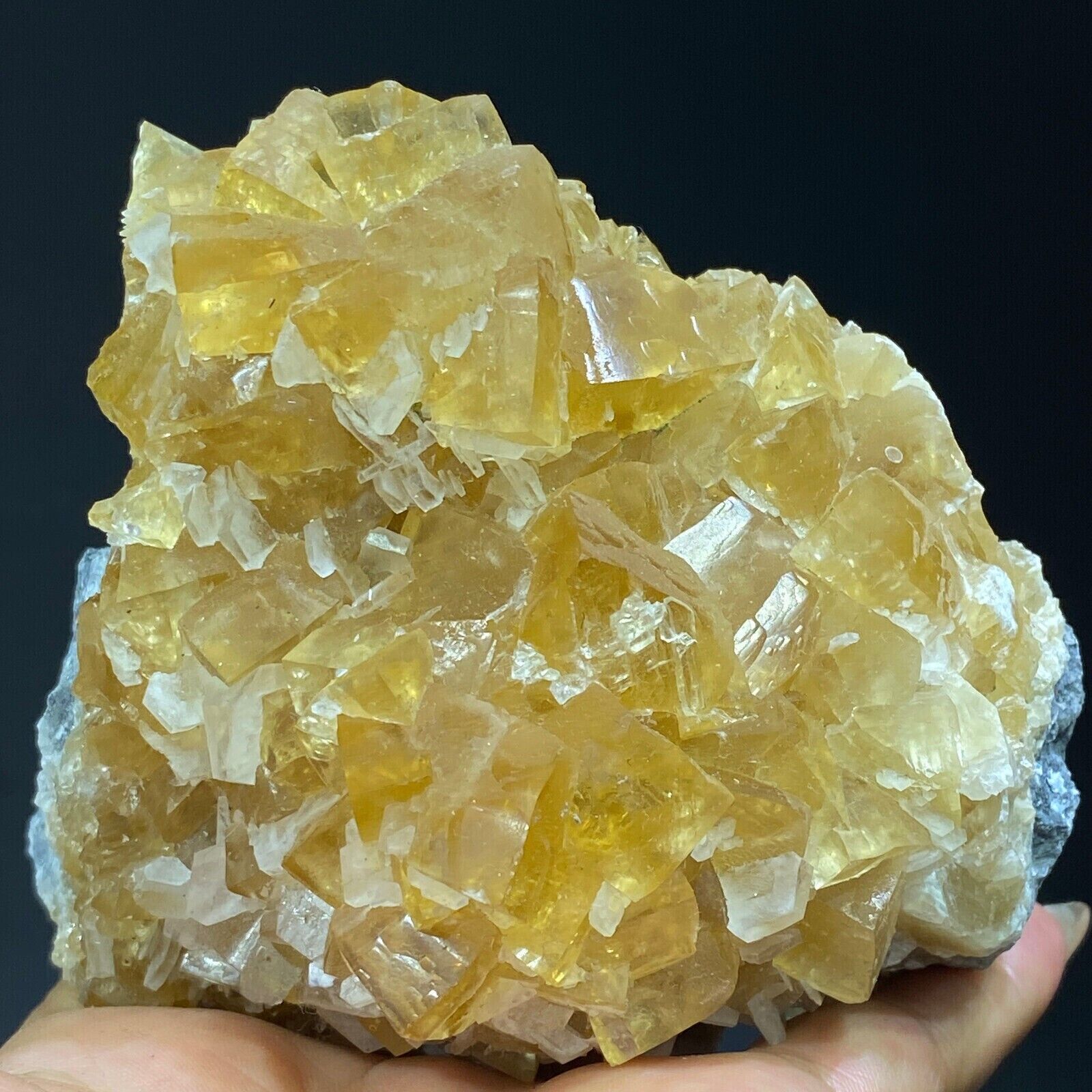 583g Natural Yellow Rock Sugar Calcite Specimen/Fujian, China