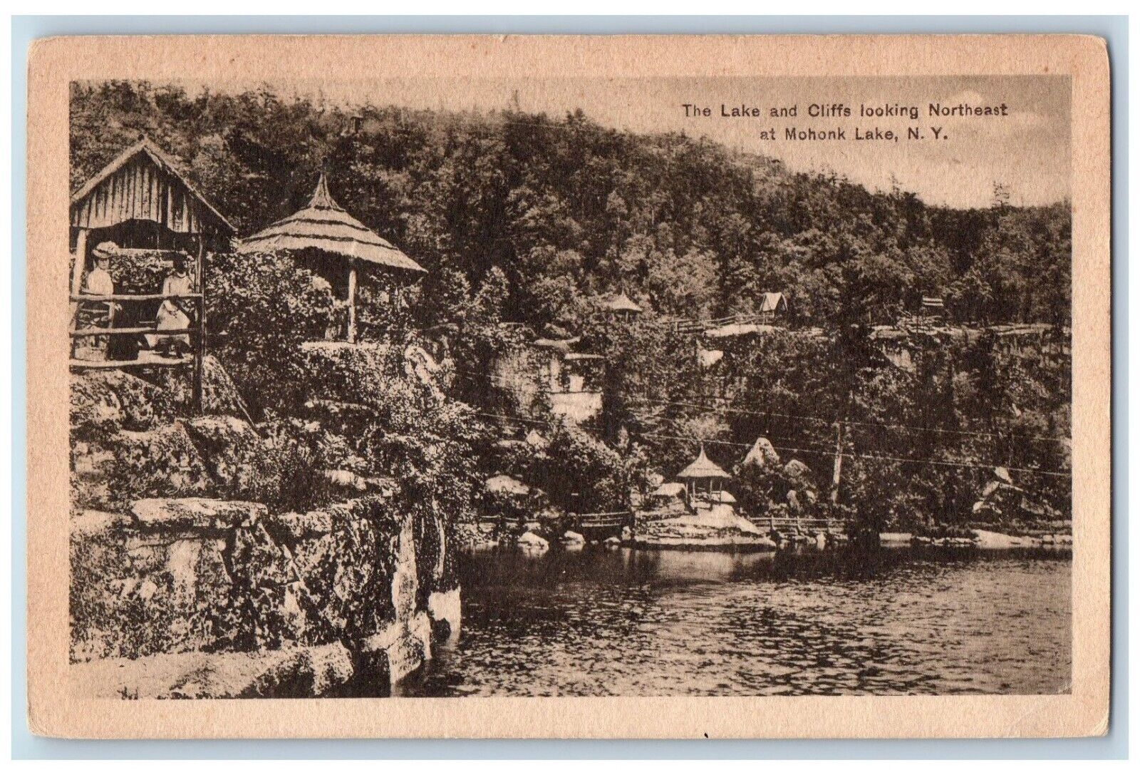 Mohonk Lake New York Postcard Lake Cliffs Looking Northeast 1915 Vintage Antique