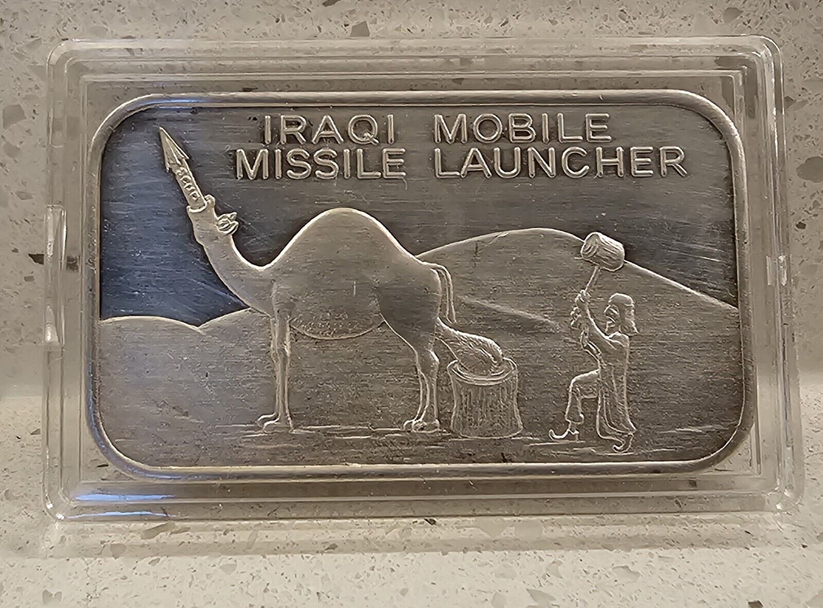 Silver Bar 1 Troy Ounce .999 Fine Desert Storm- Iraqi Mobile Missile Launcher
