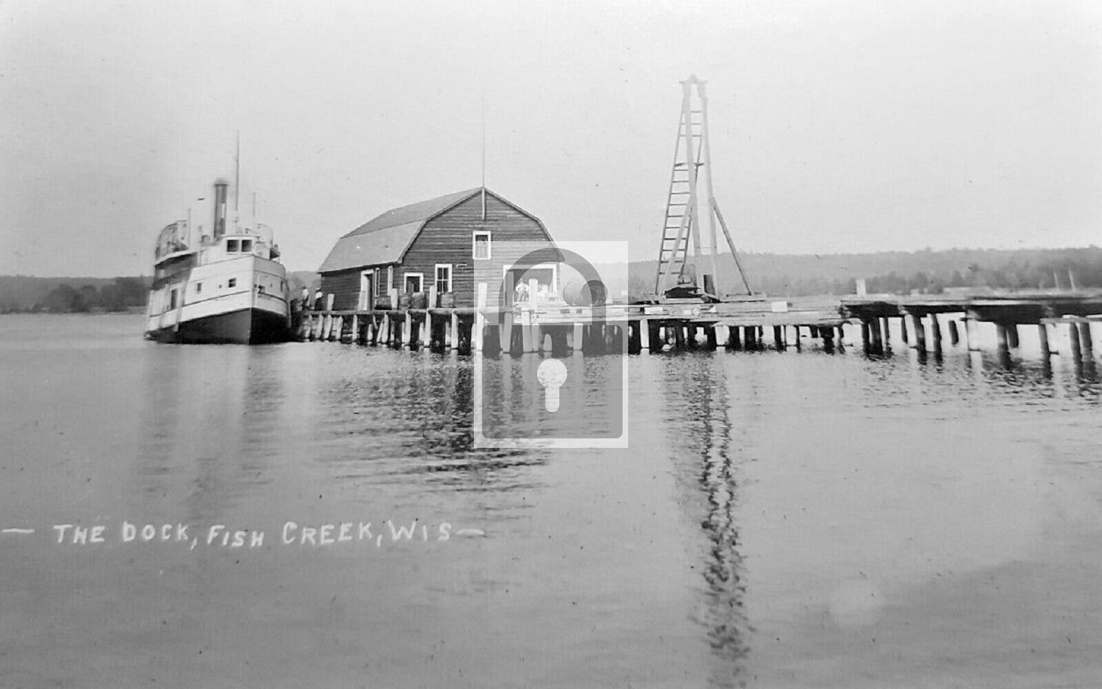 Boat Dock Fish Creek Wisconsin WI Reprint Postcard