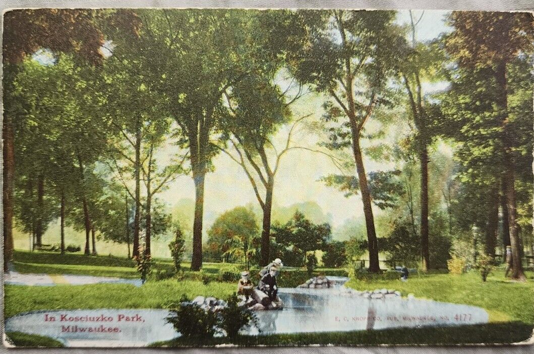 In Kosciuszko Park, Milwaukee, WI Vintage 1909 Postcard