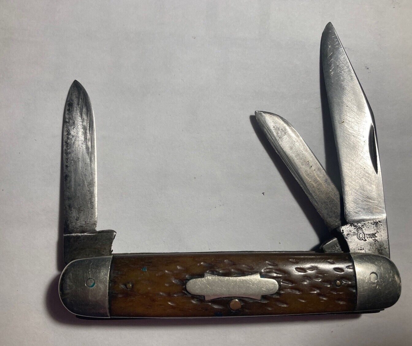 Vintage HIBBARD SPENCER BARTLETT Queen City 3 Blade Knife Used Good Condition