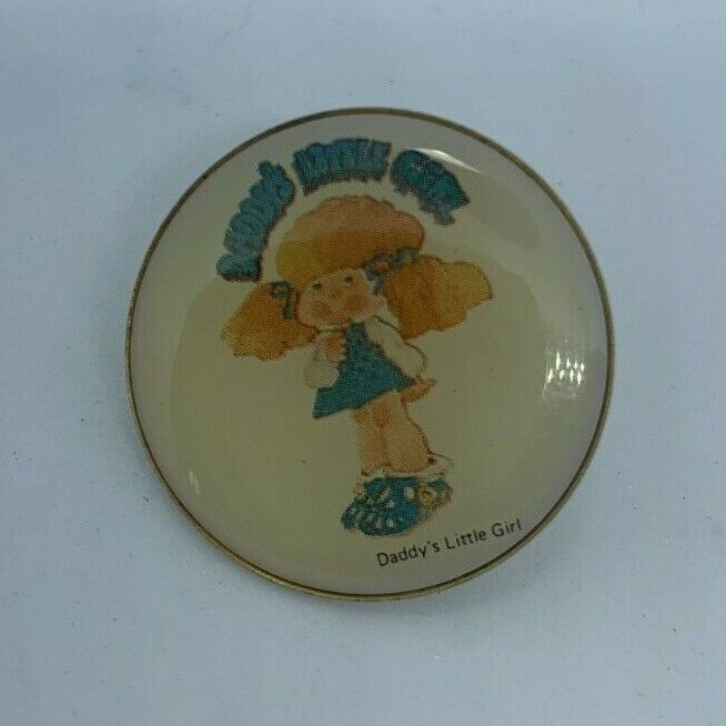 Vintage Daddy's Little Girl Lapel Pin Button Gold Tone Enamel Collectible