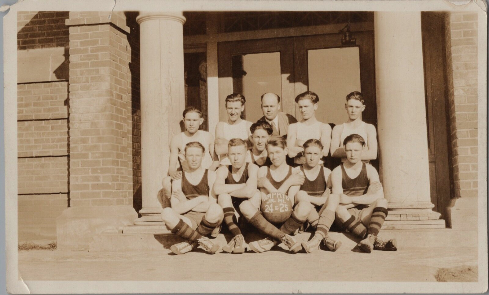 Antique Original 1924 Basketball Team Photo - Wapato Junior High School, WA