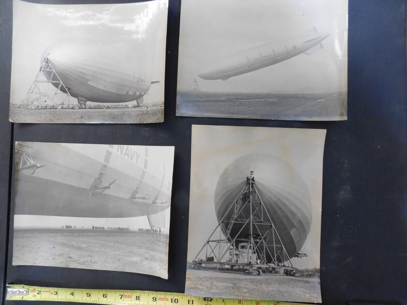 RARE COLLECTION OF USS AKRON AIRSHIP ZRS-4 BLUEPRINTS PHOTOS FABRIC HANGER CONST