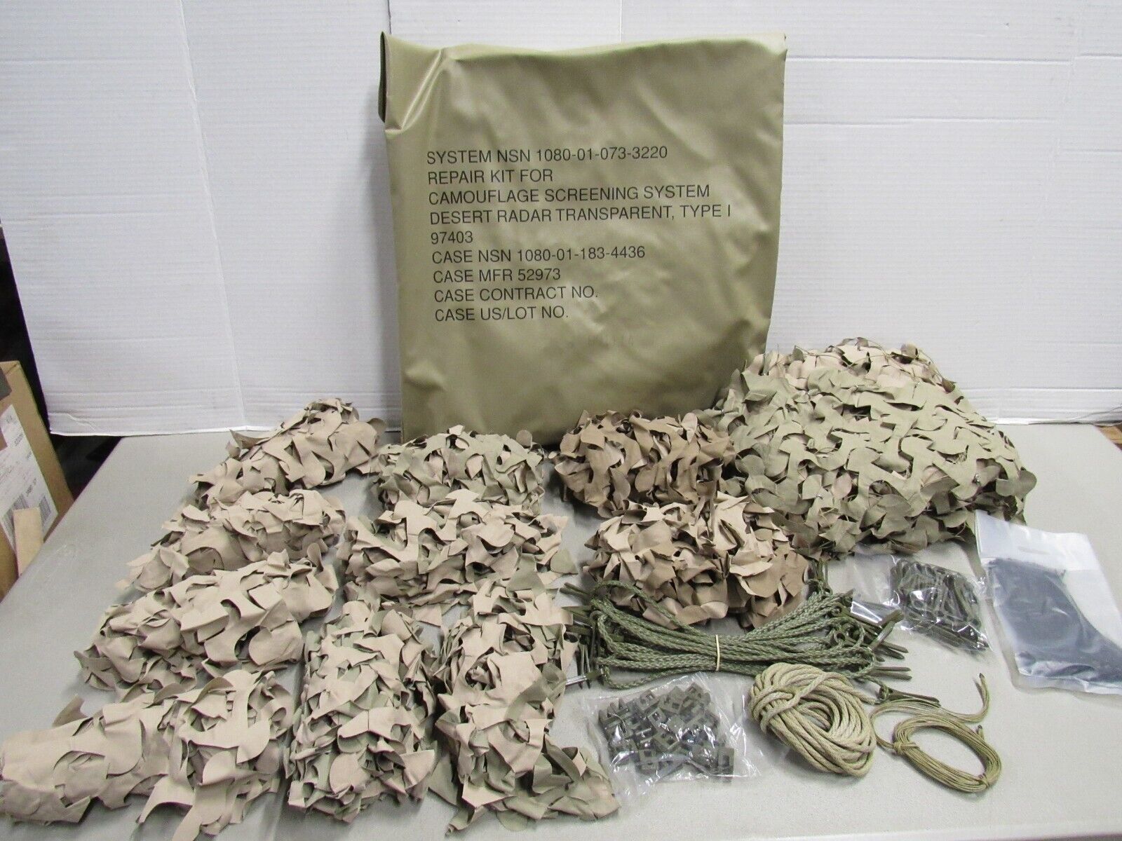 US Military Desert Camouflage Screening System Netting Repair Kit NOS 1989