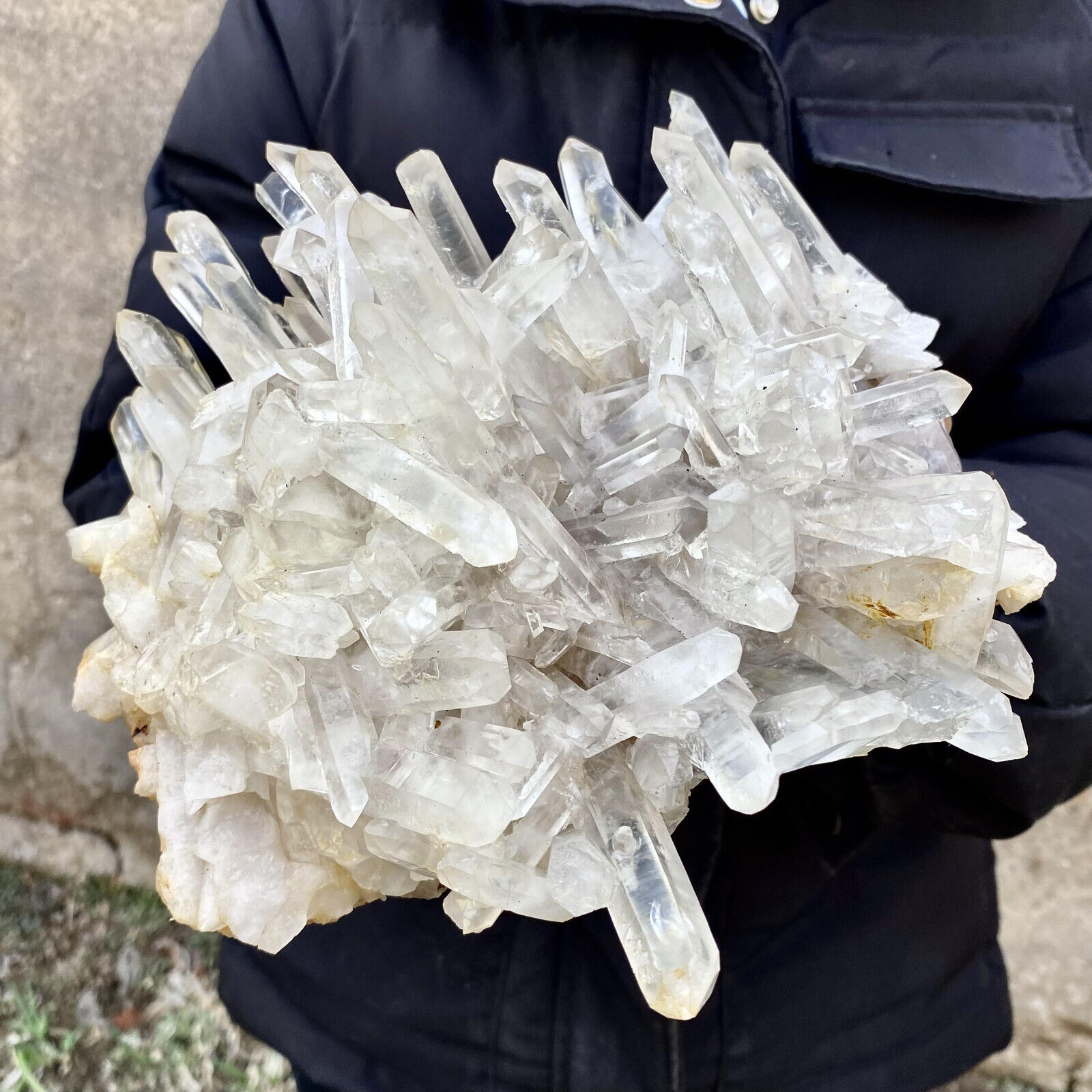 10.6LB Natural transparent Clear quartz cluster crystal mineral rock therapy