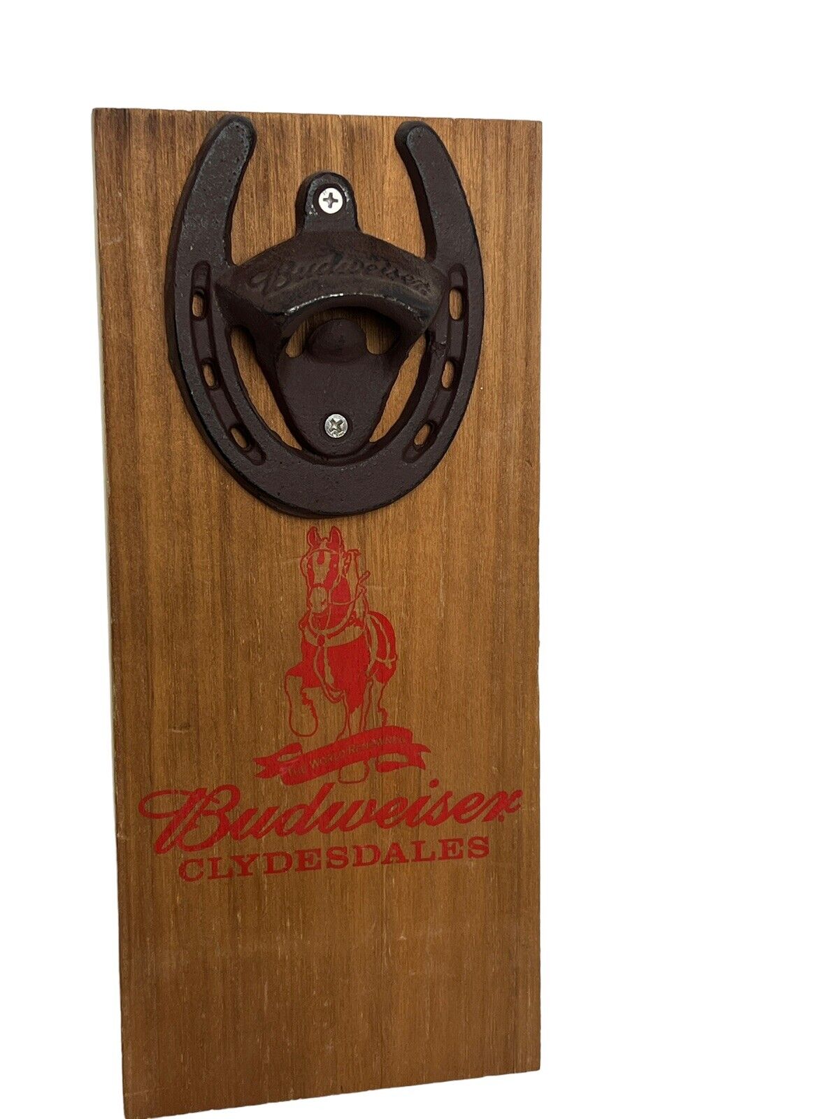 Budweiser Clydesdales Horseshoe Wall Mount Bottle Opener