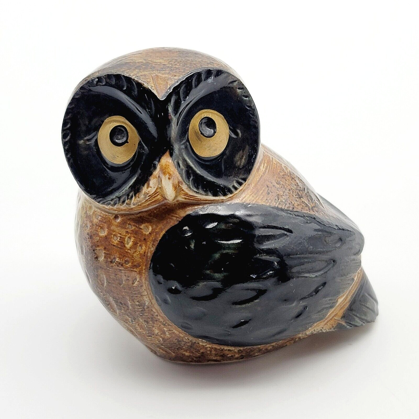 OWL Figurine Stoneware Pottery Japan Vintage Mid Century Collectable Figure