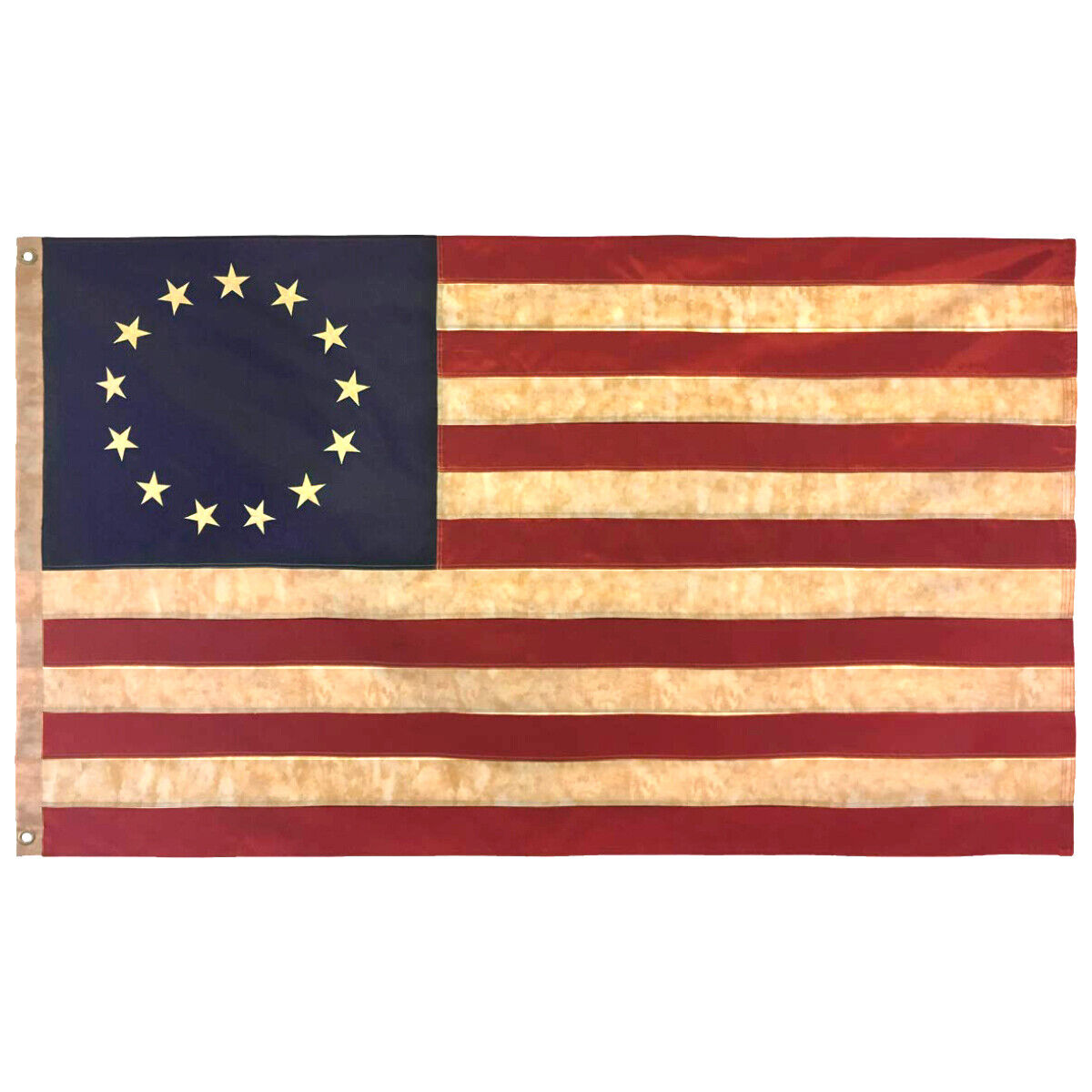 Morigins American Betsy Ross Flag Tea Stained 13 Star 3x5 FT Nylon Antique Look