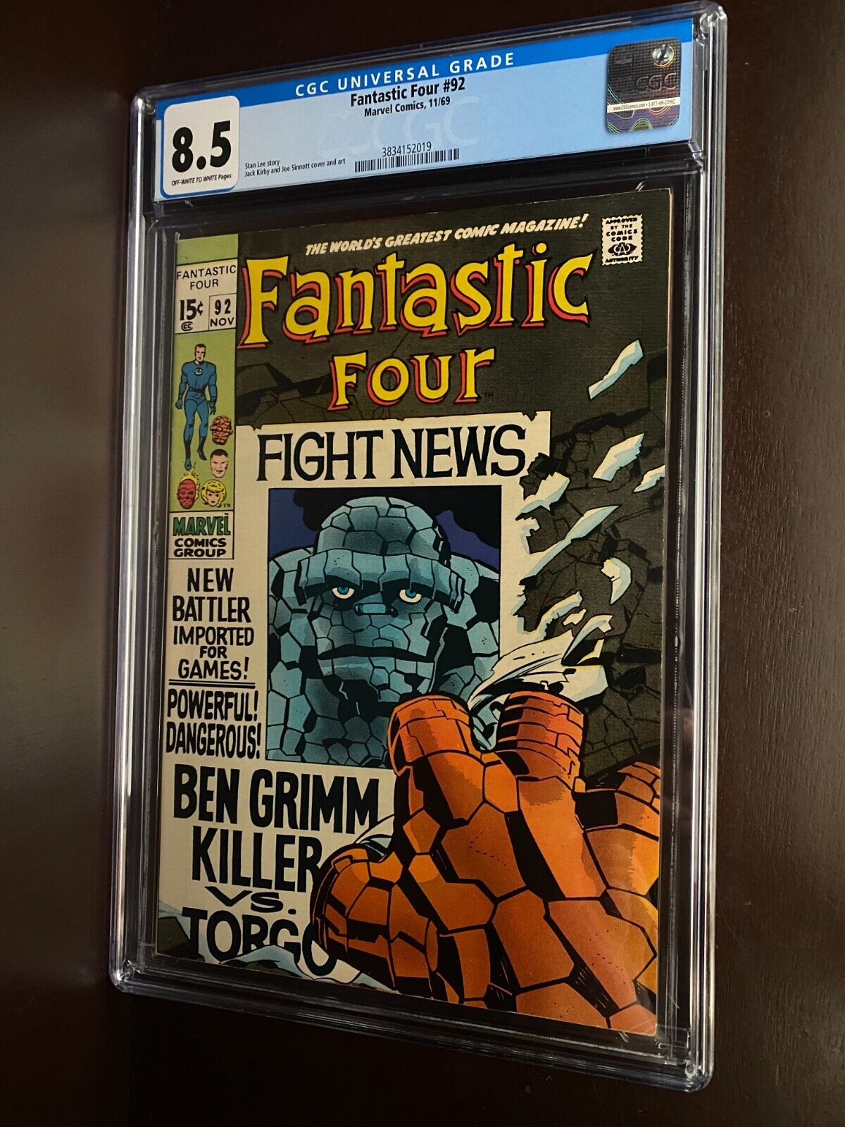 Fantastic Four #92 (1969) / CGC 8.5 / Thing cover / Silver Age comic