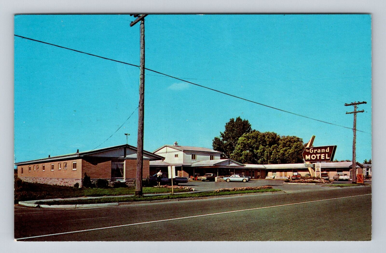 Sault Ste Marie MI-Michigan, Grand Motel, Advertising, Vintage Souvenir Postcard