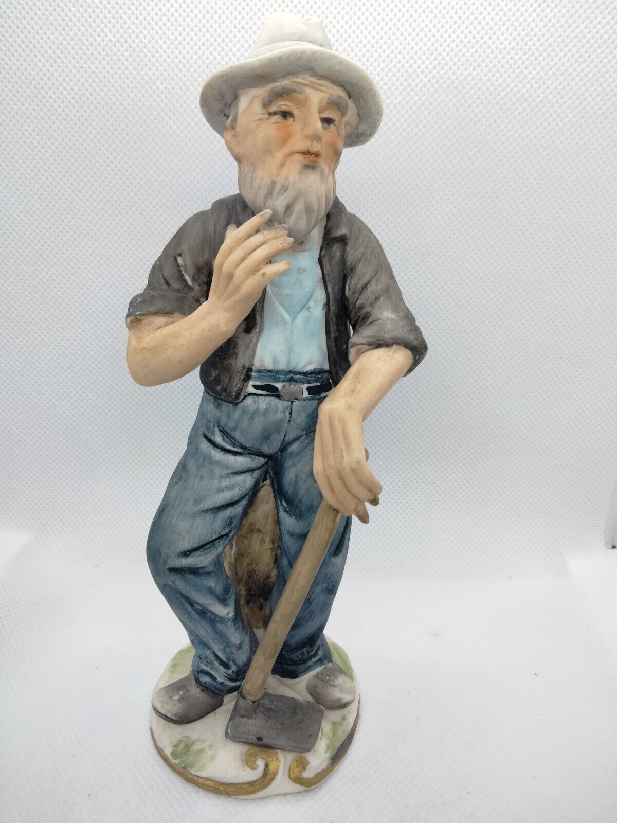Lipper & Mann Ceramic Old Man Farmer w/Gardening Tool c1949-1962 Japan