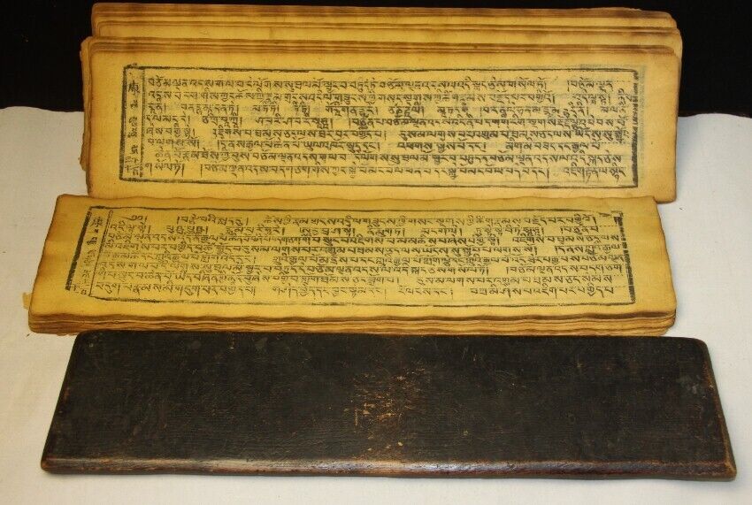 Rare Tibet Complete 1700s Old Antique Printing Buddhist Scriptures Sutra Lection