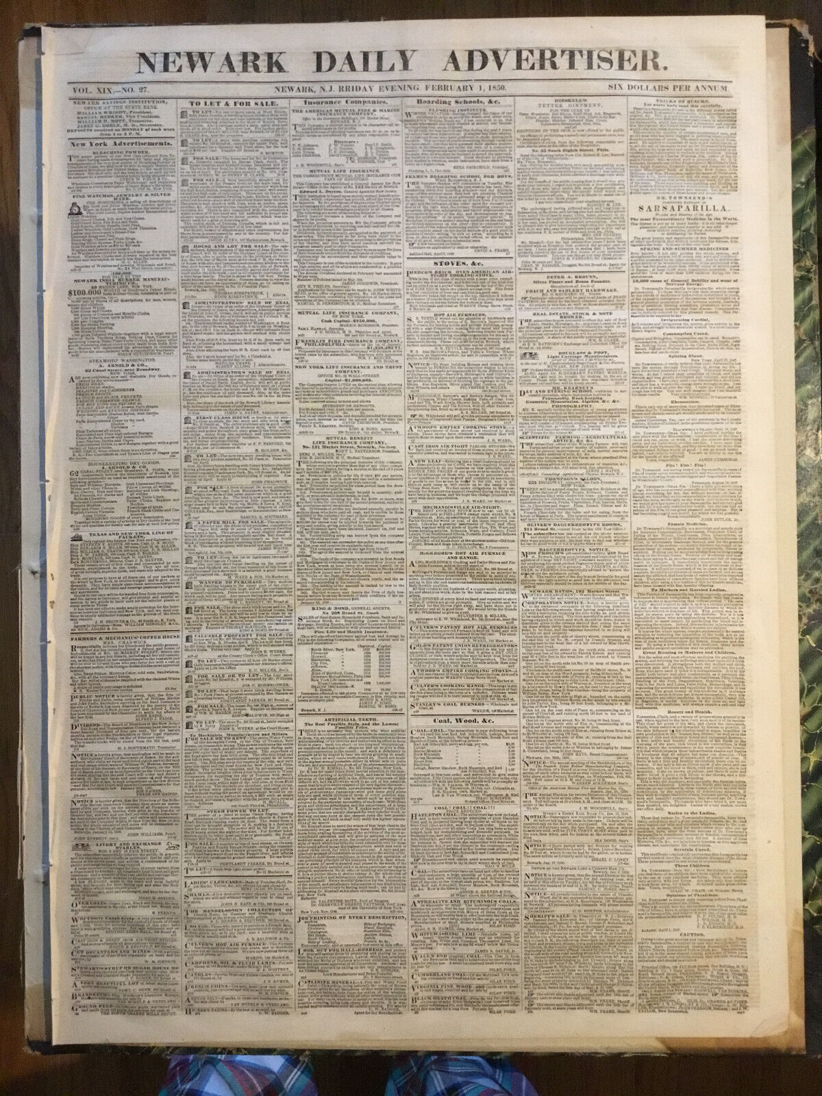 Newark Daily Advertiser (NJ) 1850, Twelve February issues