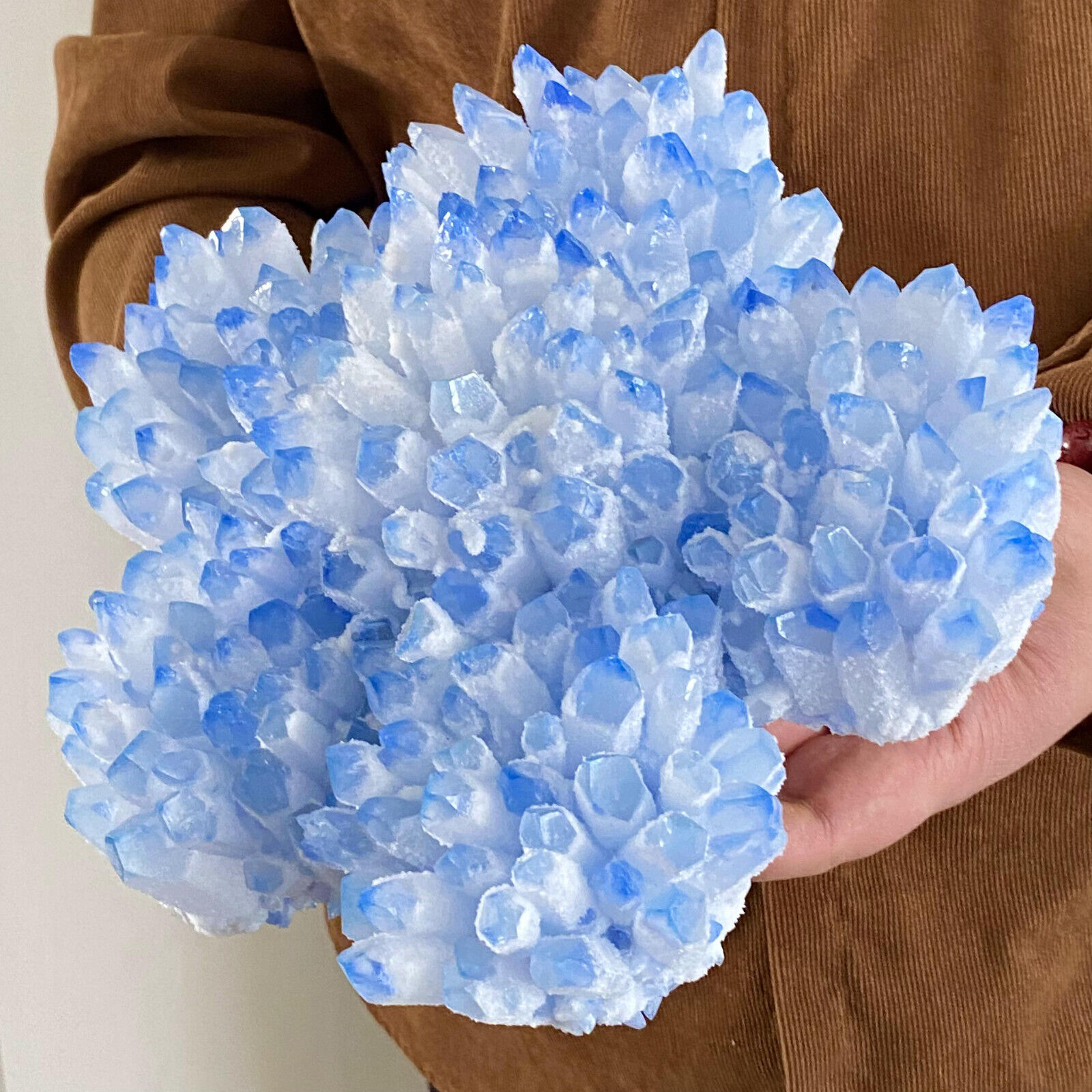 7.67LB Natural blue crystal ore cluster flower healing specimen -