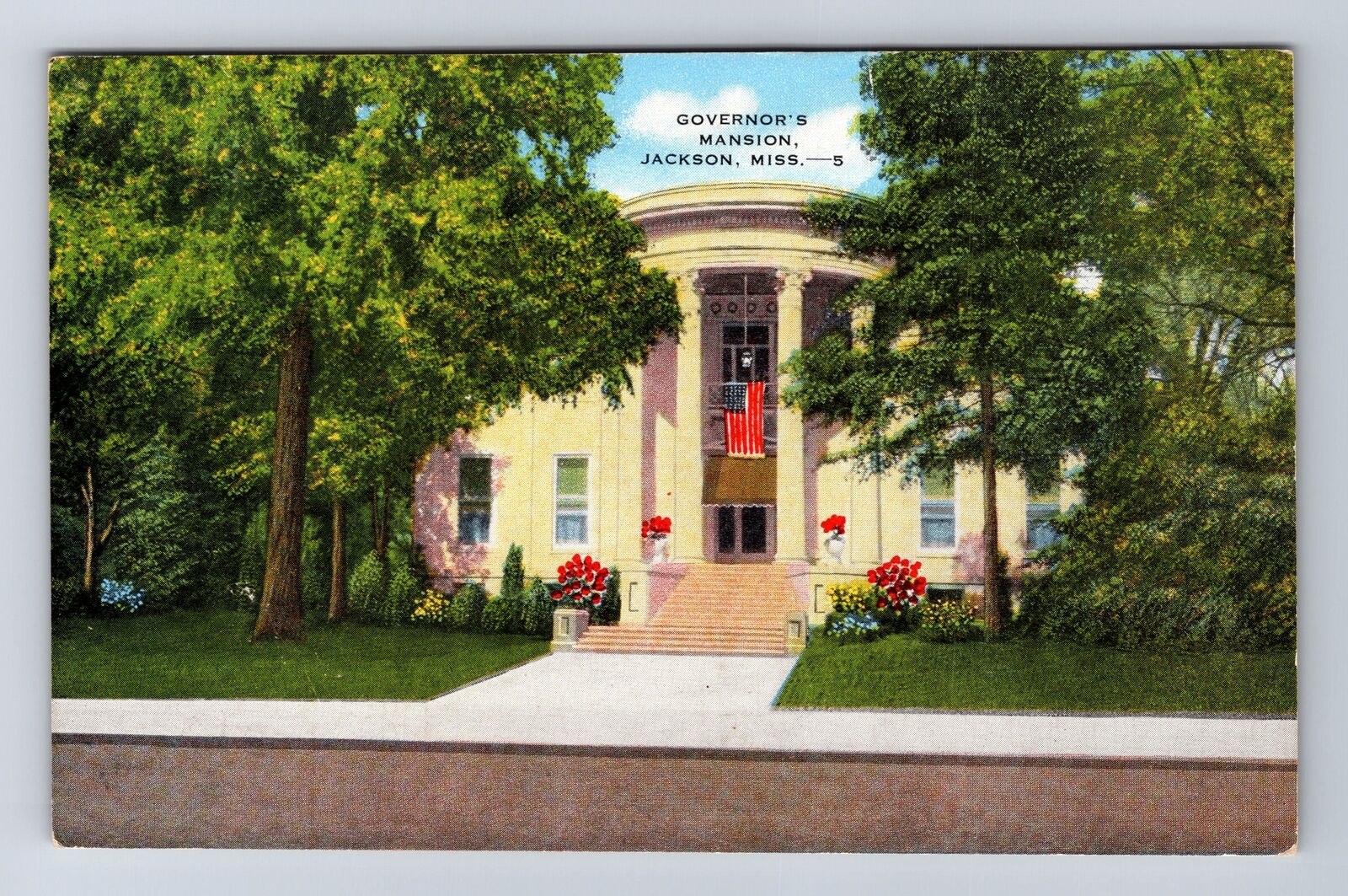 Jackson MS-Mississippi, Governor's Mansion, Antique, Vintage Postcard