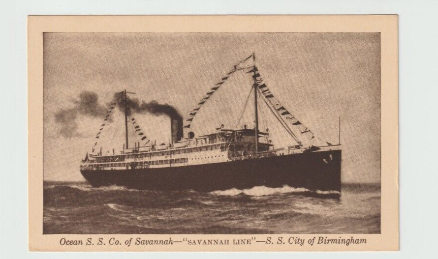 Ocean Liner Postcard~SS City Of Birmingham~Savannah Line