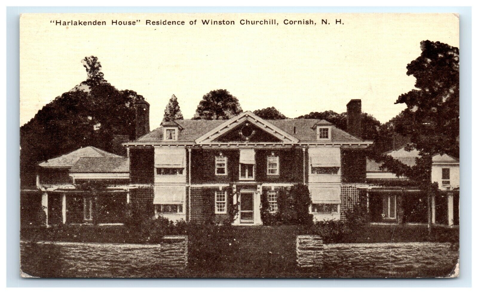 Postcard Harlakenden House Winston Churchill, Cornish NH 1913 G9