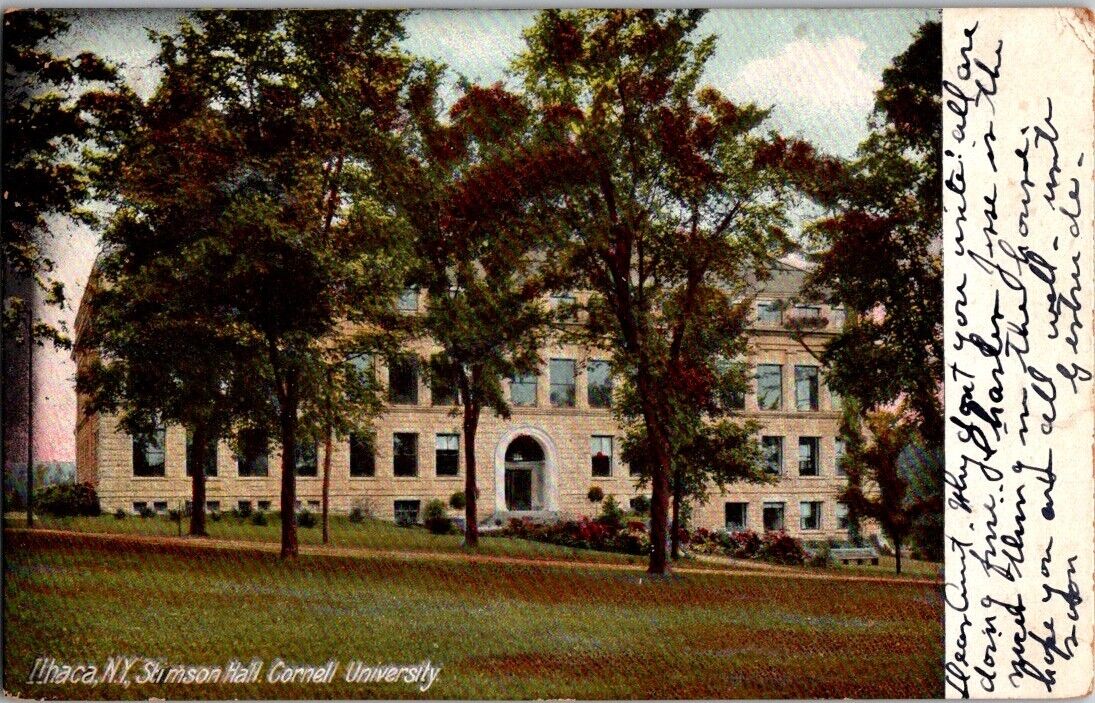 New York NY Stimson Hall Cornell University 1908 Vintage Postcard