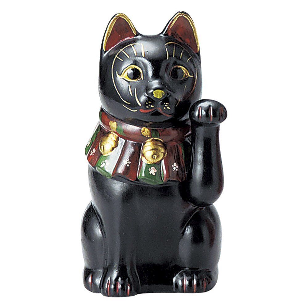 Antique Taisho Small Cat (Black) [19.5cm 290g] [Maneki Neko] | Restaurant, Inn,