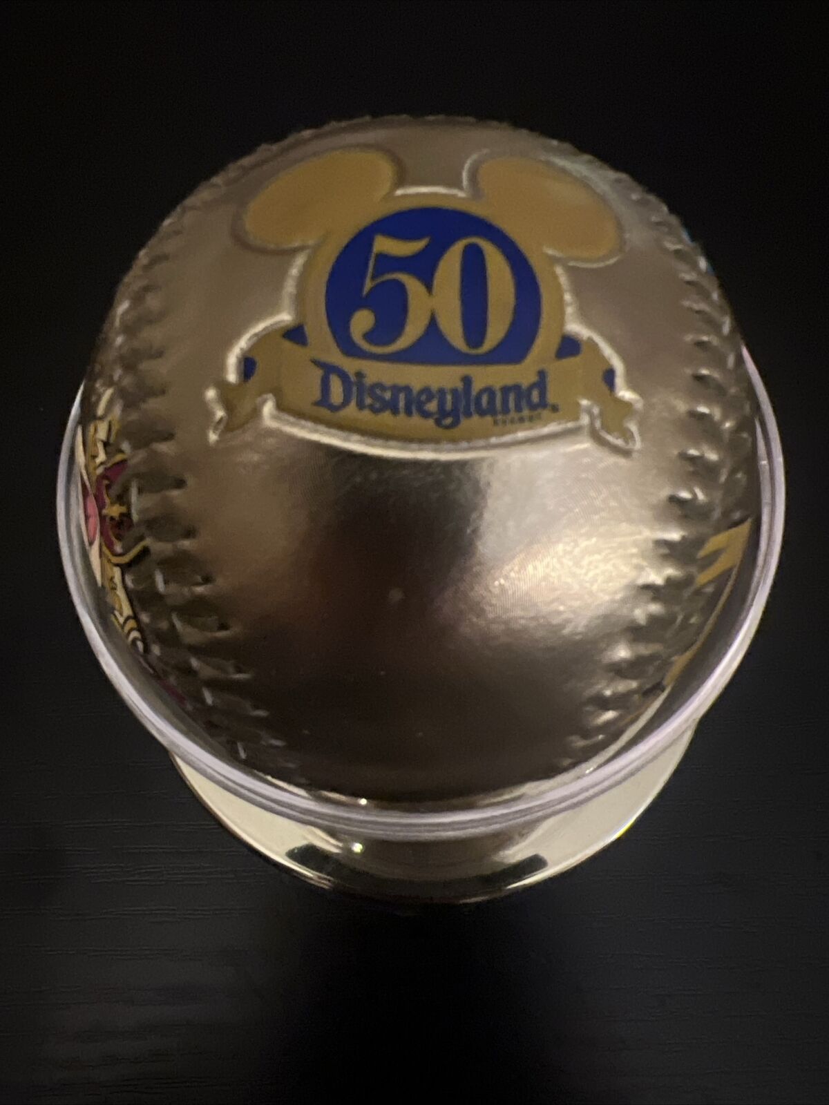 Disneyland s 50th Anniversary Gold Baseball - 2005/Mickey/Donald/Pluto/Goofy
