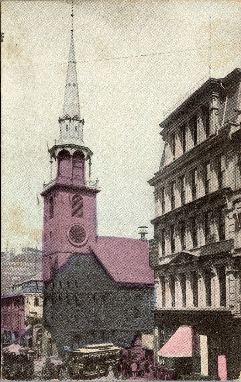 Vtg 1910 Old South Church Street View Boston Massachusetts MA Antique Postcard