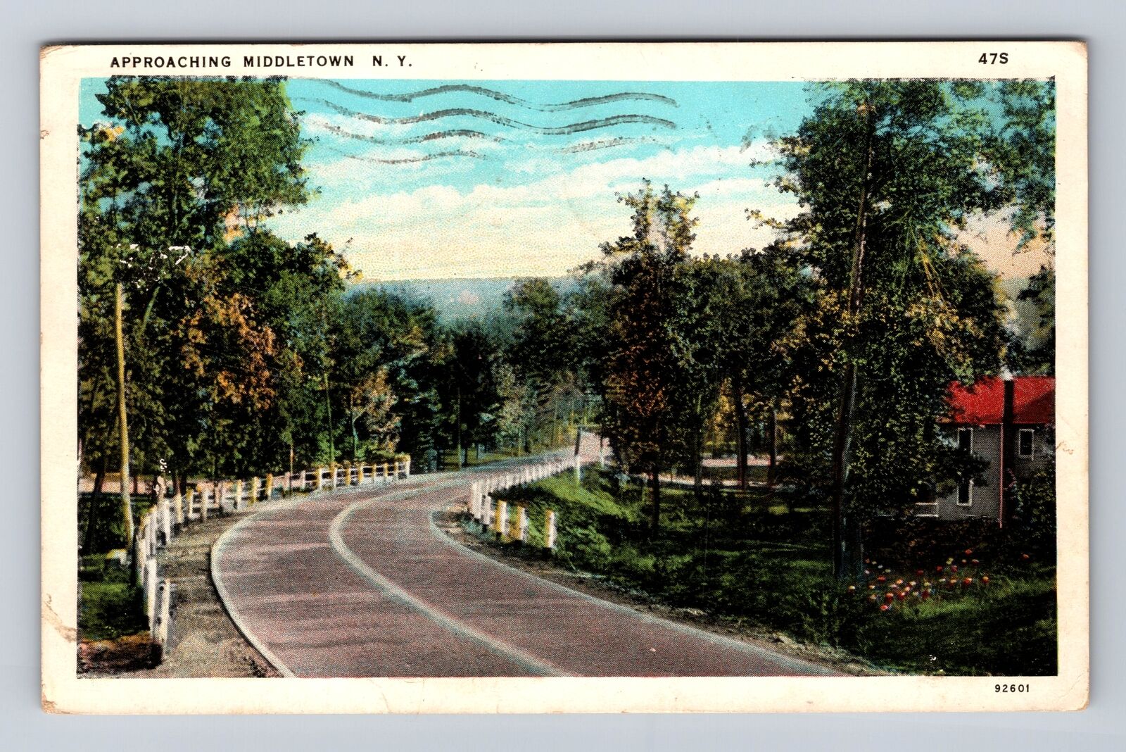 Middletown NY- New York, Scenic Road Route, Antique, Vintage c1932 Postcard