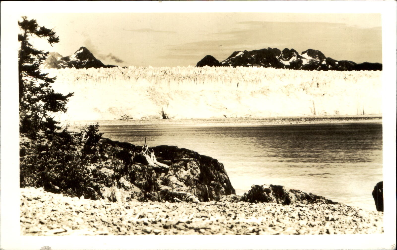 Alaskan glacier ~ RPPC real photo postcard ~ AZO 1924-1949 Alaska