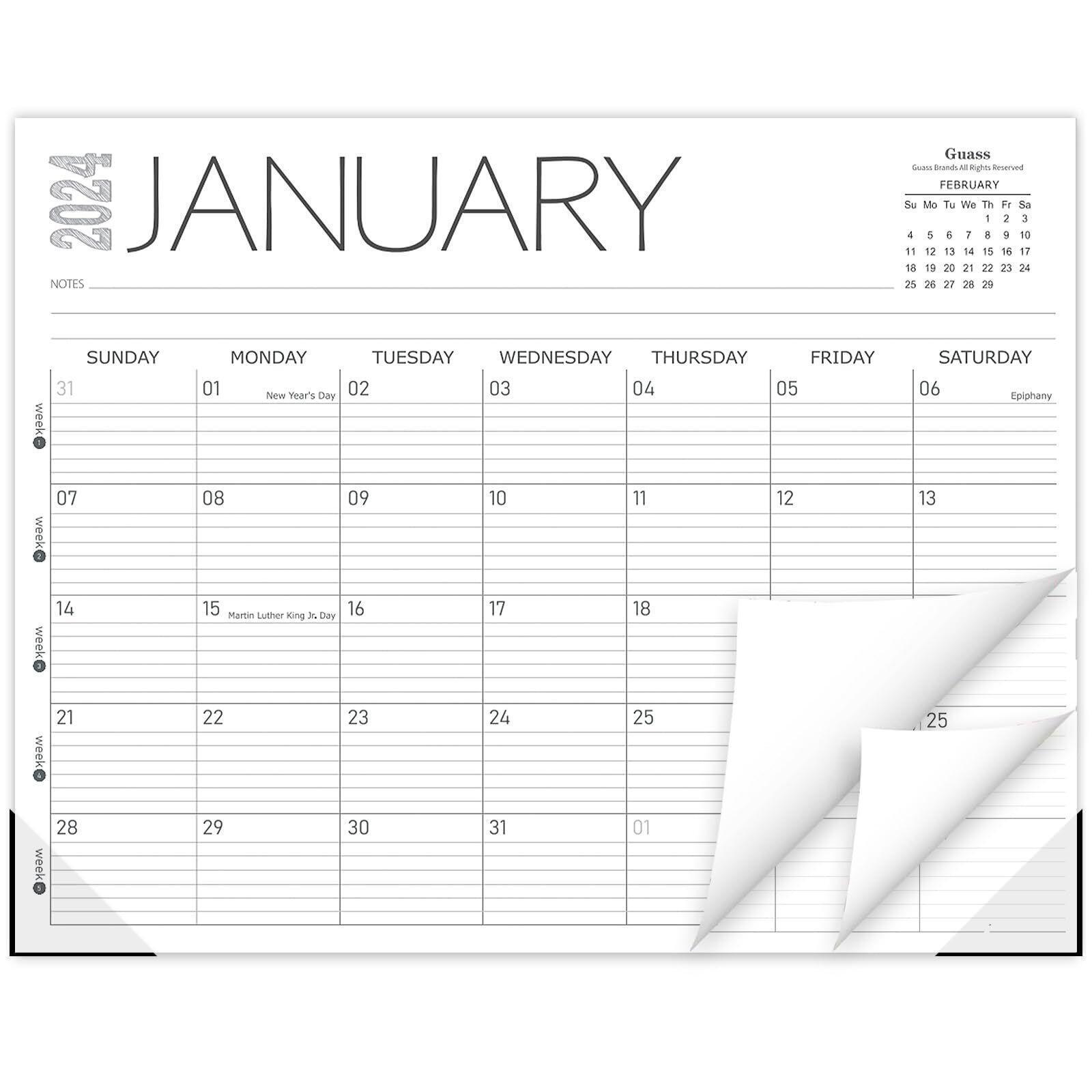 2024 Desk Calendar - Monthly Calendar 2024 from January to December 14 X 11 I...
