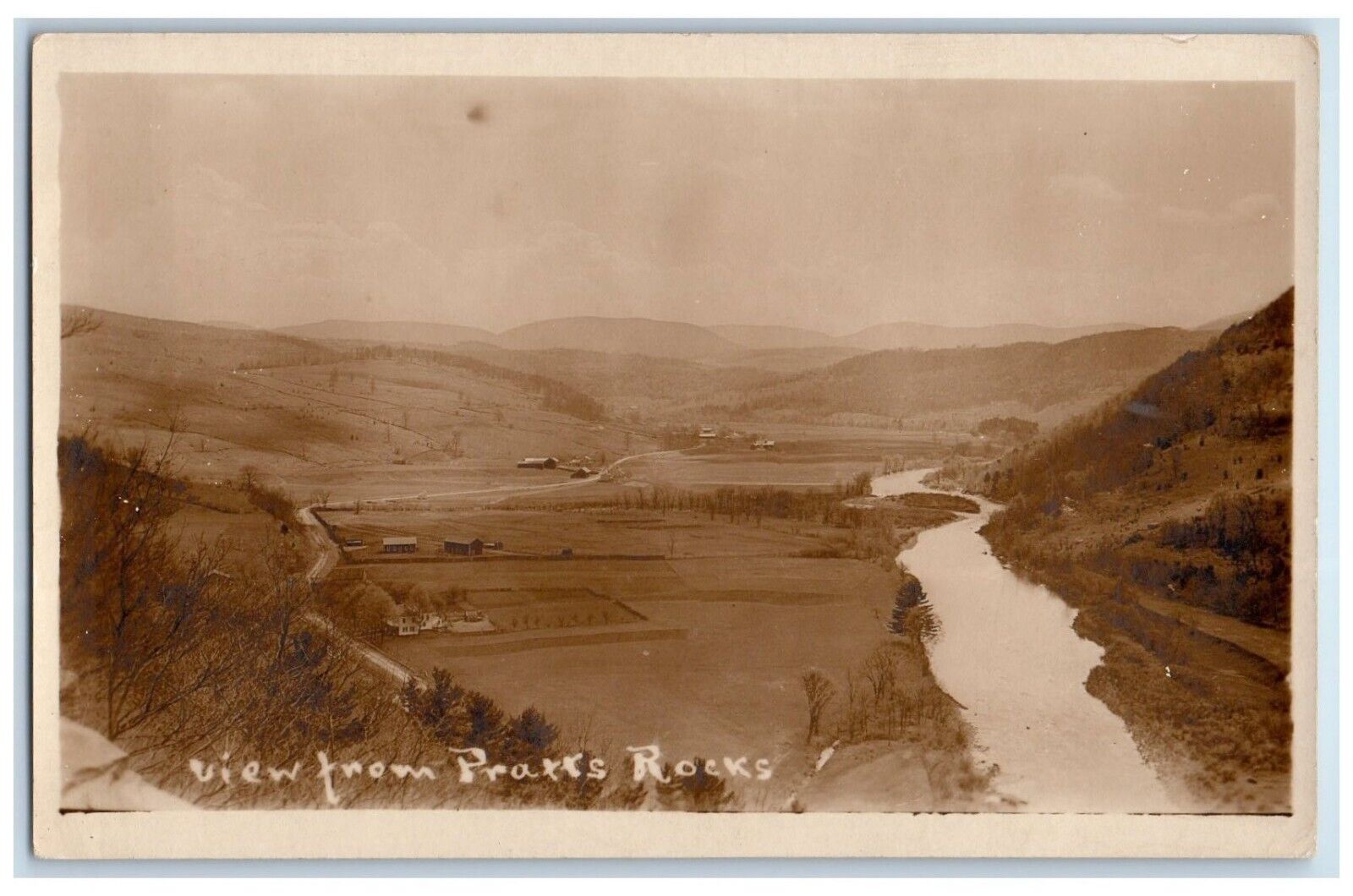 c1910's View From Pratts Rocks Prattsville New York NY RPPC Photo Postcard