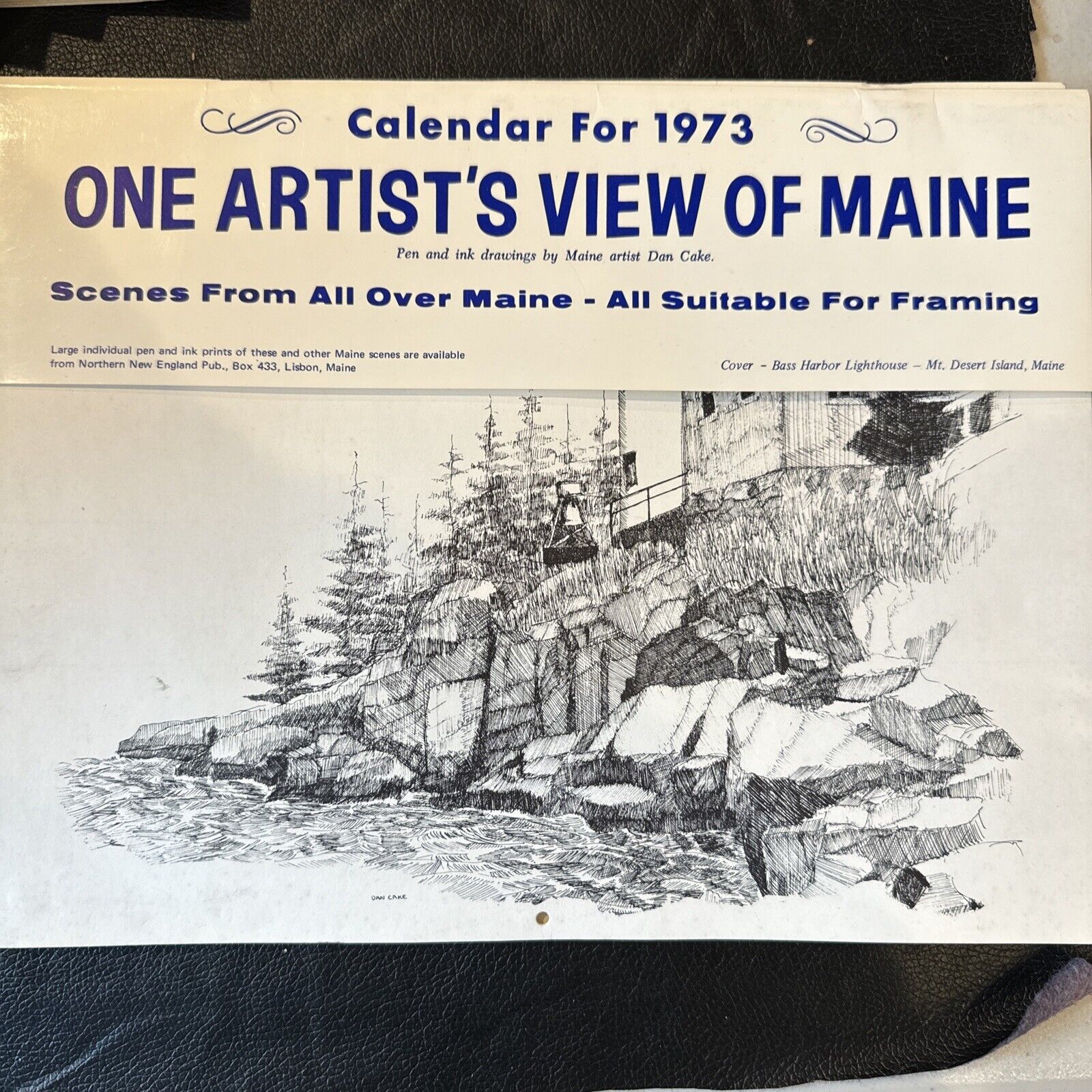 Vintage Artist View Of Maine 1973. All Framable. Rare And Unique