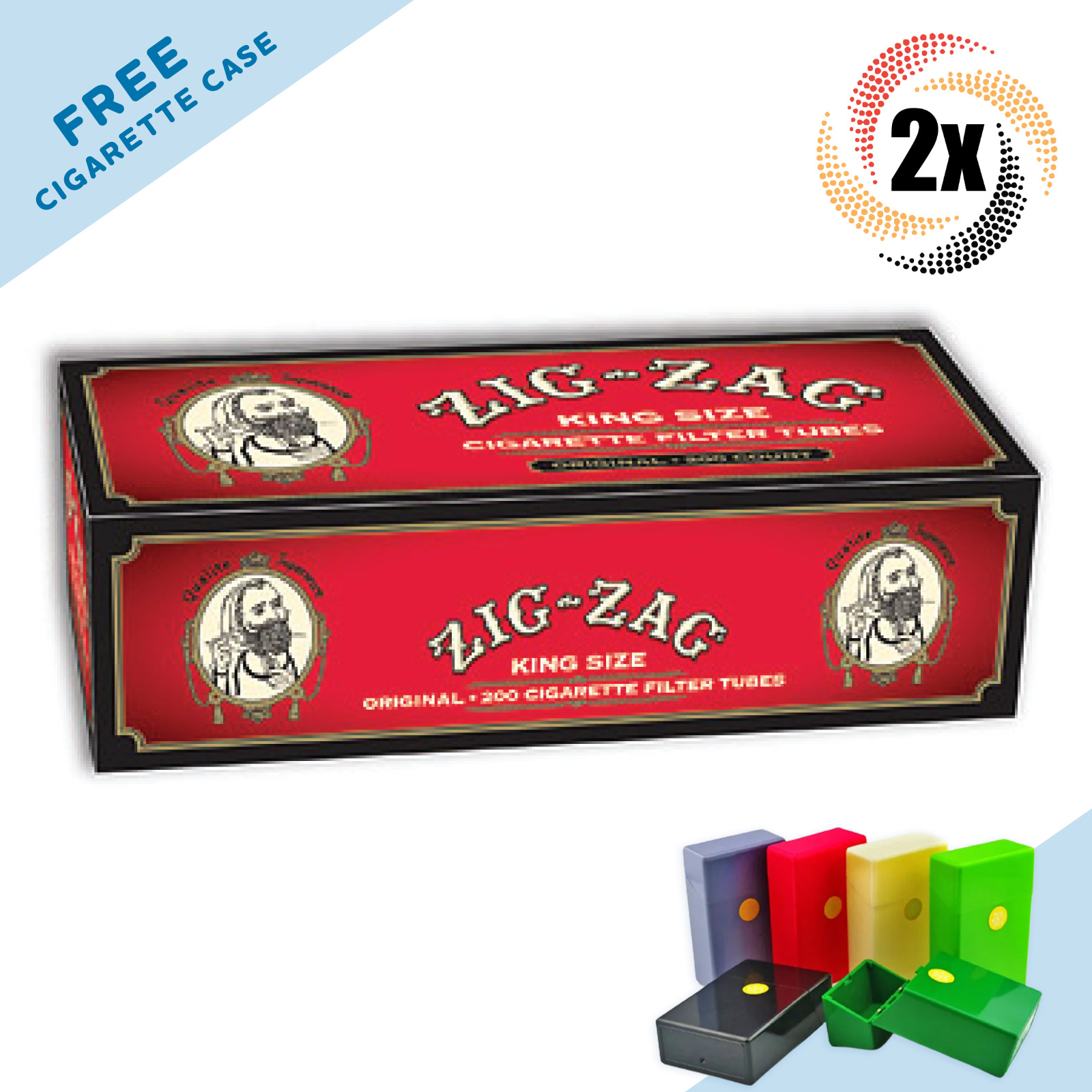 2x Box Zig Zag Original Tubes King Size ( 400 Tubes ) Cigarette Tube RYO