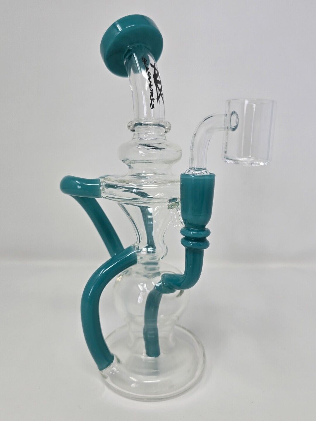 9 inch Hand Blown ATX Recycler Rig Waterpipe LAKE GREEN