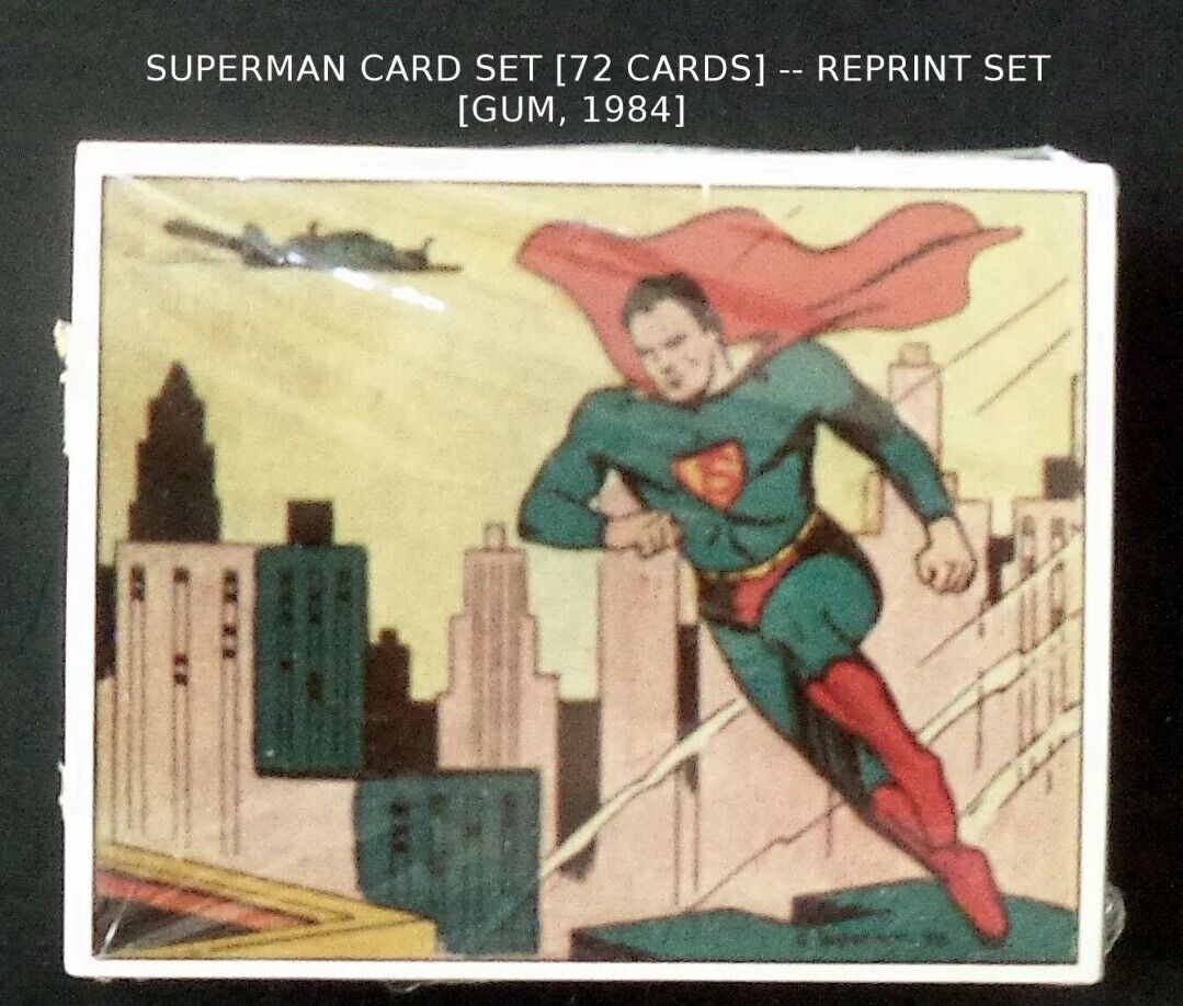 Superman 1940 Gum Trading Cards, Reprinted 1984 Complete Set Limited Edition