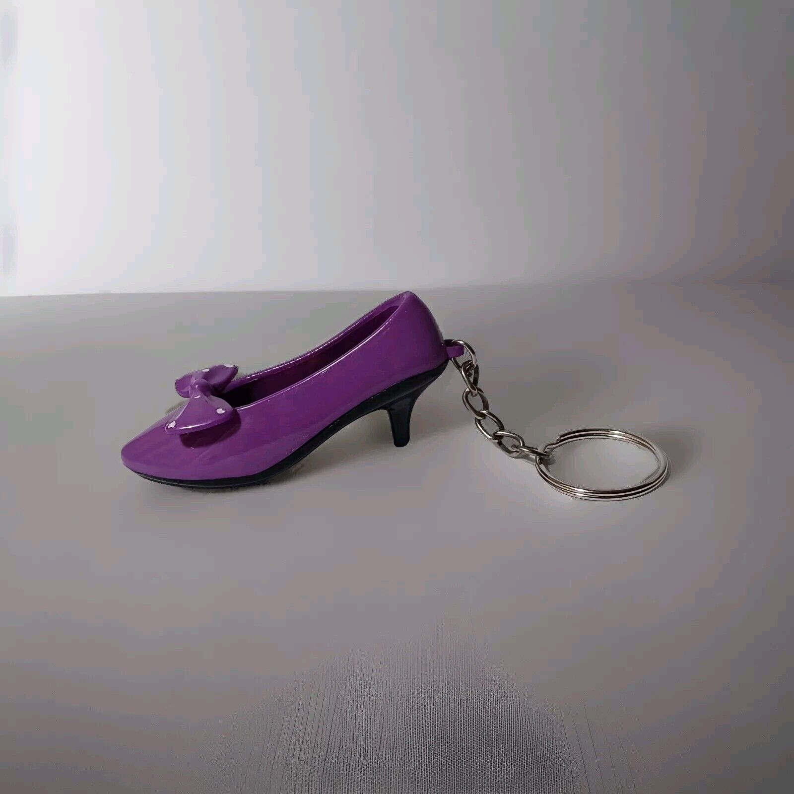 1980s Purple Heel Shoe Keychain Vtg Retro