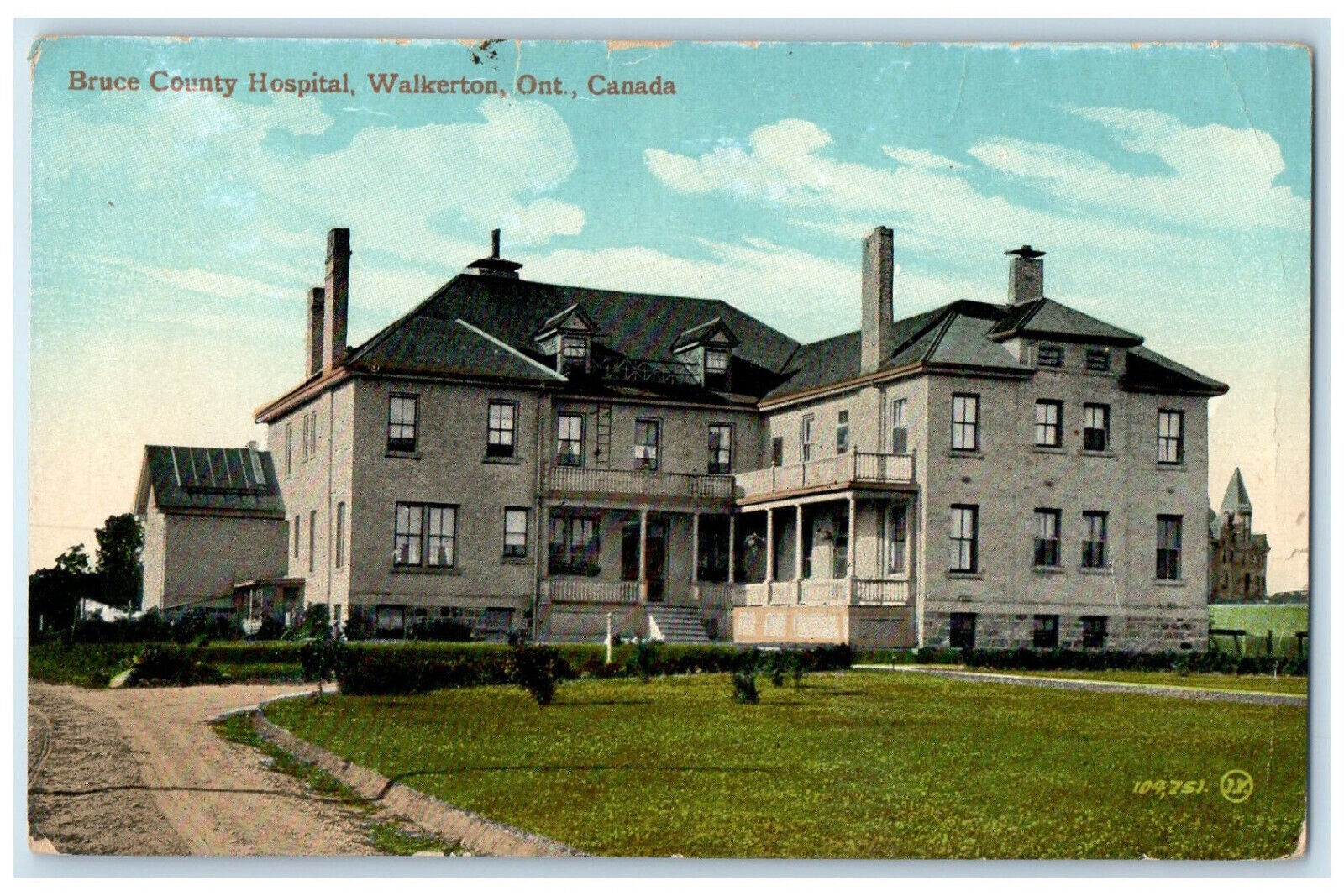1925 Bruce County Hospital Walkerton Ontario Canada Vintage Posted Postcard