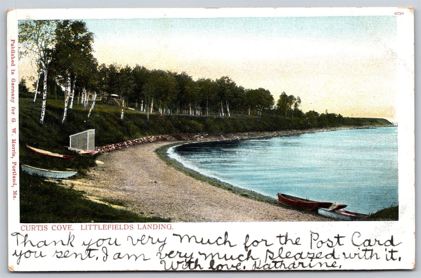 Postcard Curtis Cove, Littlefield\'s Landing, Surry, Maine PMC 1906 L170