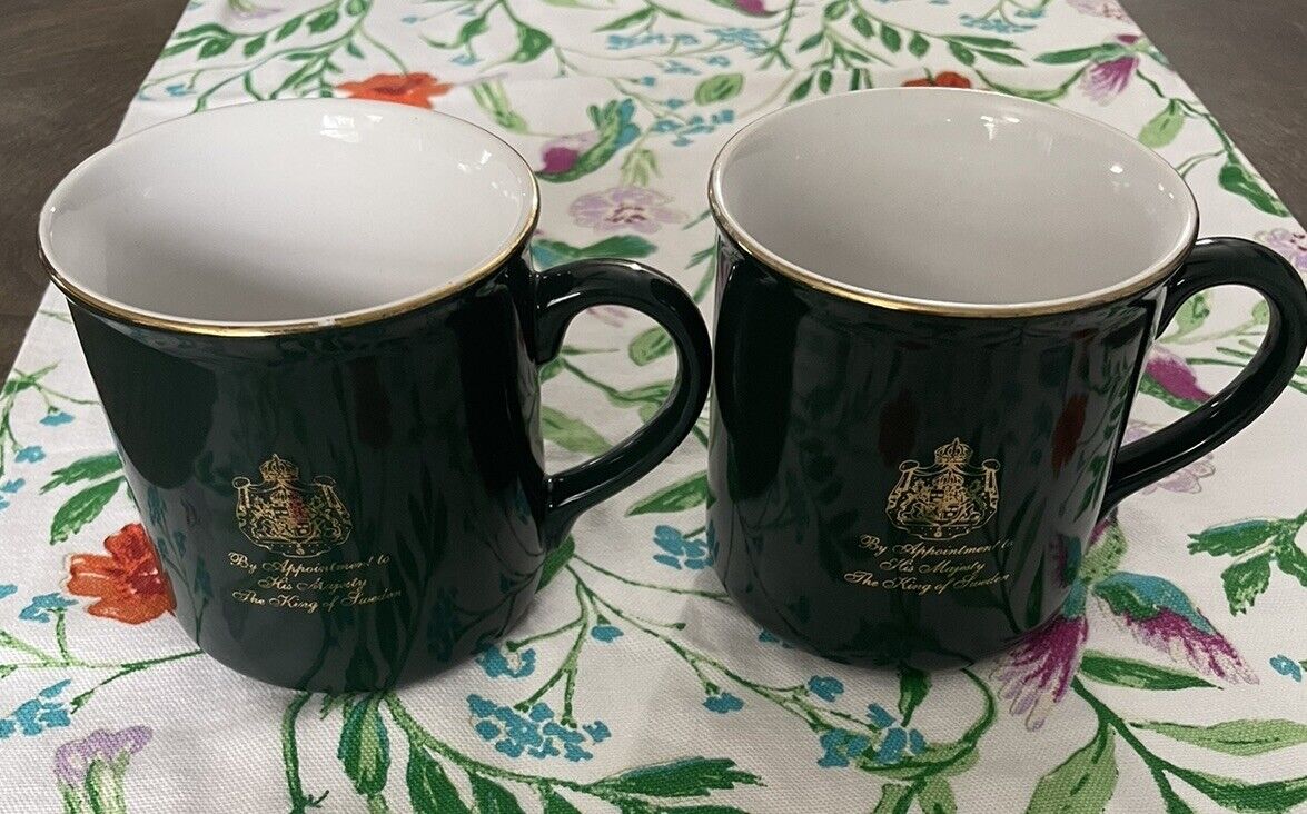 Set 2 By Appointment To His Majesty The King Of Sweden Gevalia Kaffe Coffee Mugs