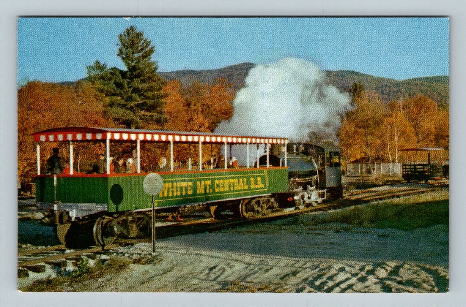 Riding The White Mt Central Railroad, Vintage Postcard