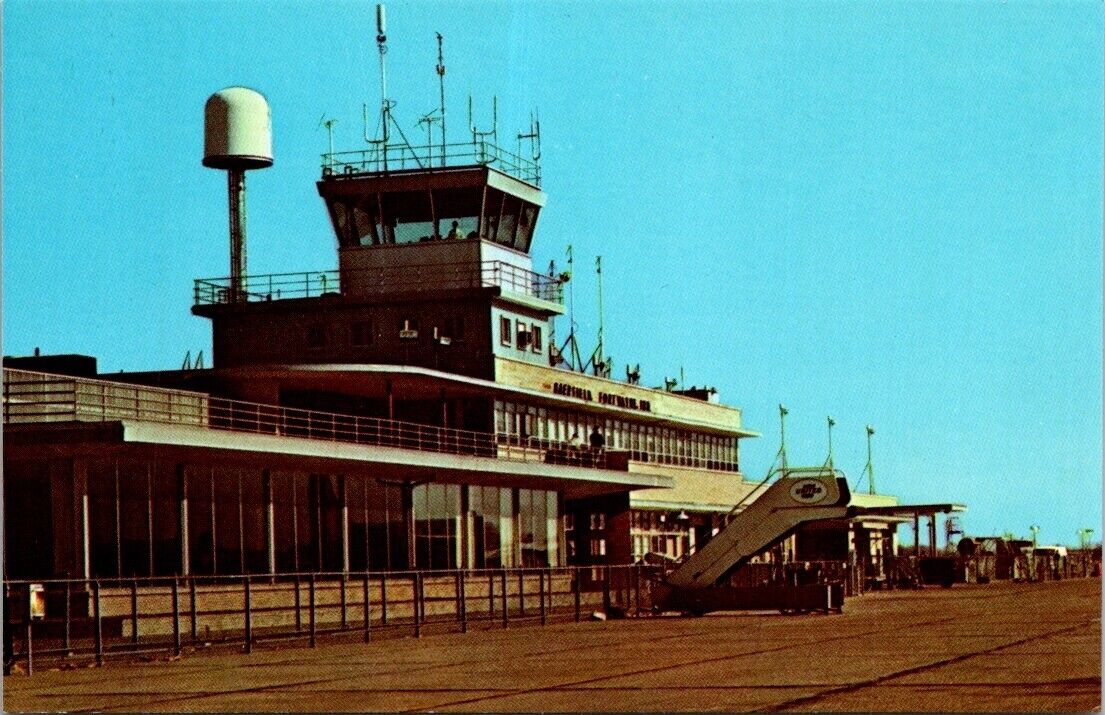 Fort Wayne IN Indiana Airport Baer Field Airline Lt Paul Baer Vintage Postcard