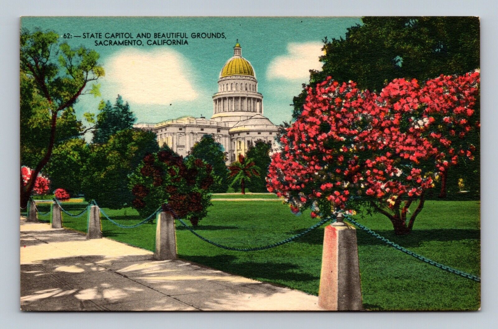 State Capitol and Beautiful Grounds, Sacramento CA Postcard