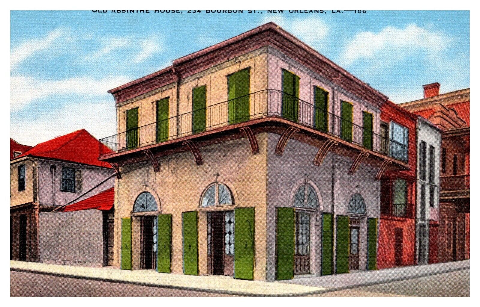 postcard Absinthe House Bourbon Street New Orleans La. A0754