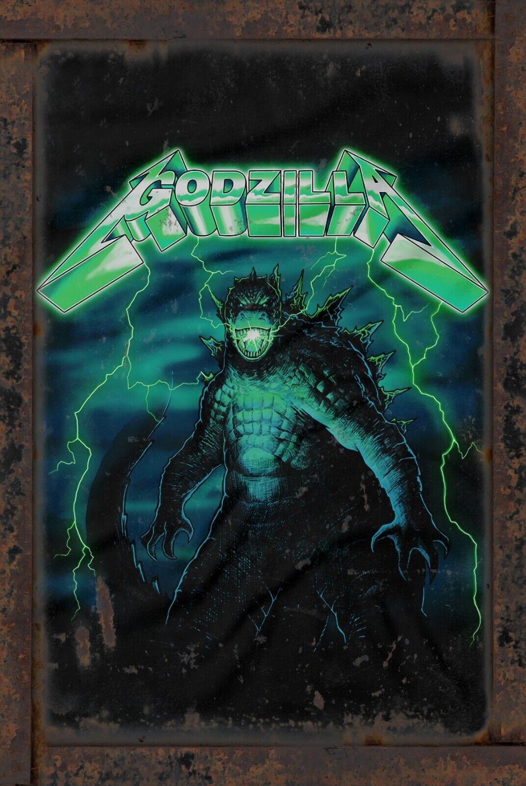 Godzilla 8x12 Rustic Vintage Style Tin Sign Metal Poster