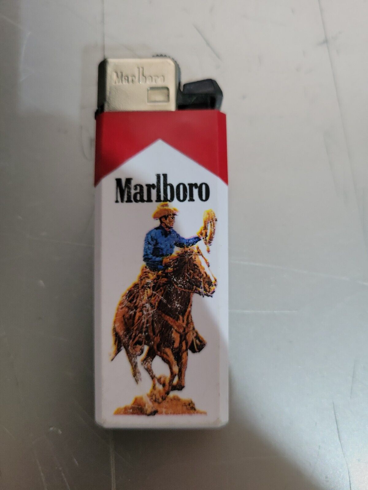 Vintage Marlboro Collectors Lighter Plastic Marlboro Man Hong Kong Empty 