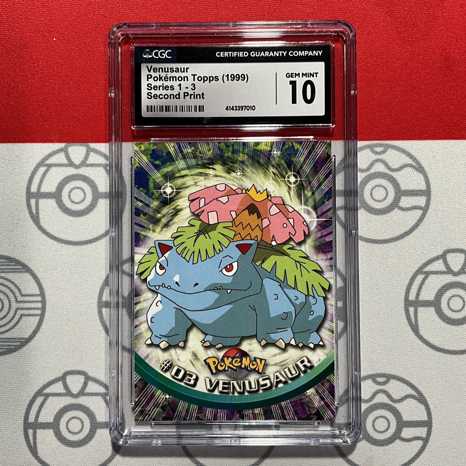 CGC 10 Venusaur Topps #3 1999 Pokemon Card 7010