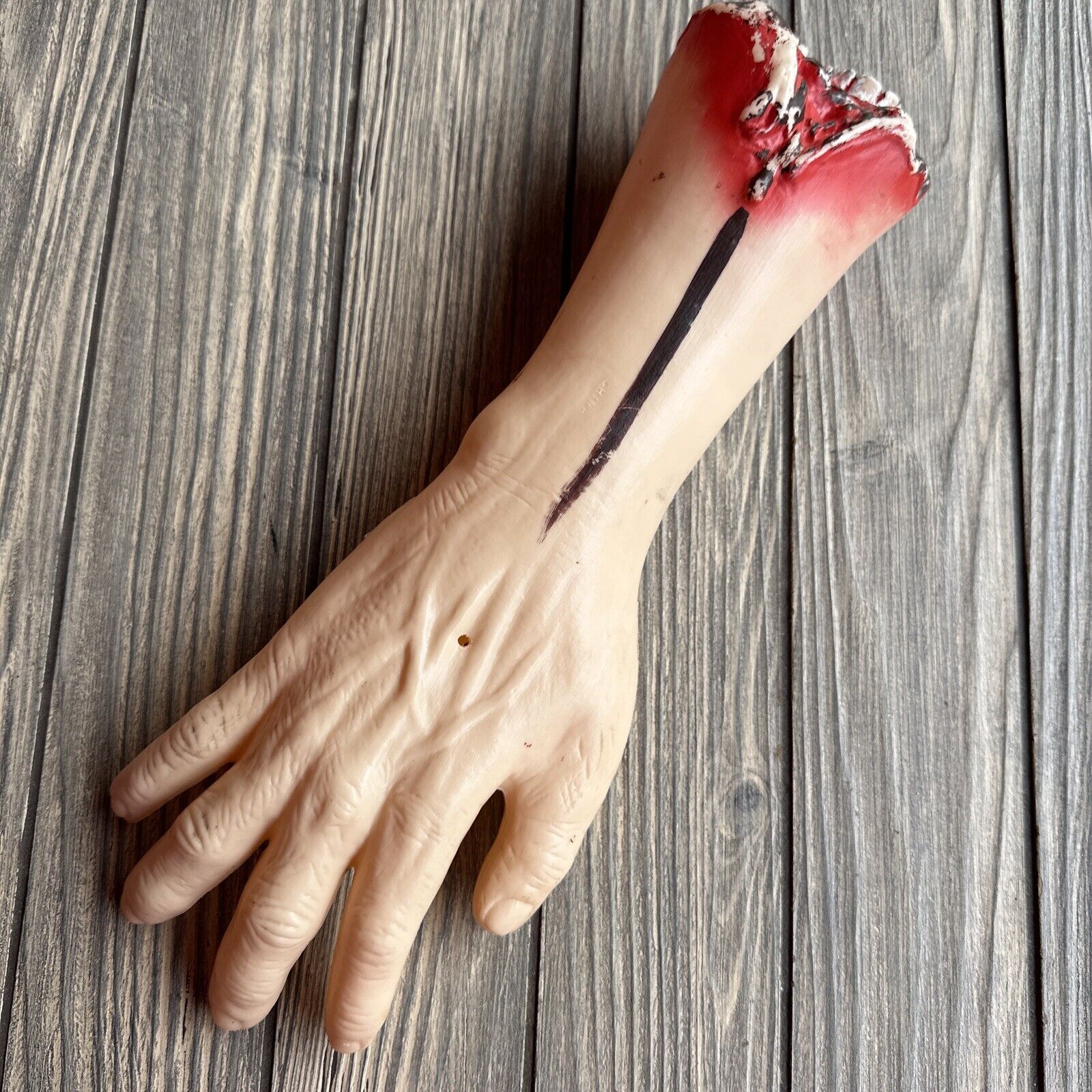 Vintage Halloween Blow Mold Severed Arm Hand Spooky Haunted Prop 14”