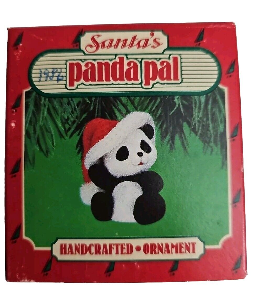 1988 Hallmark Keepsake Santa's Panda Bear Pal Ornament 20H