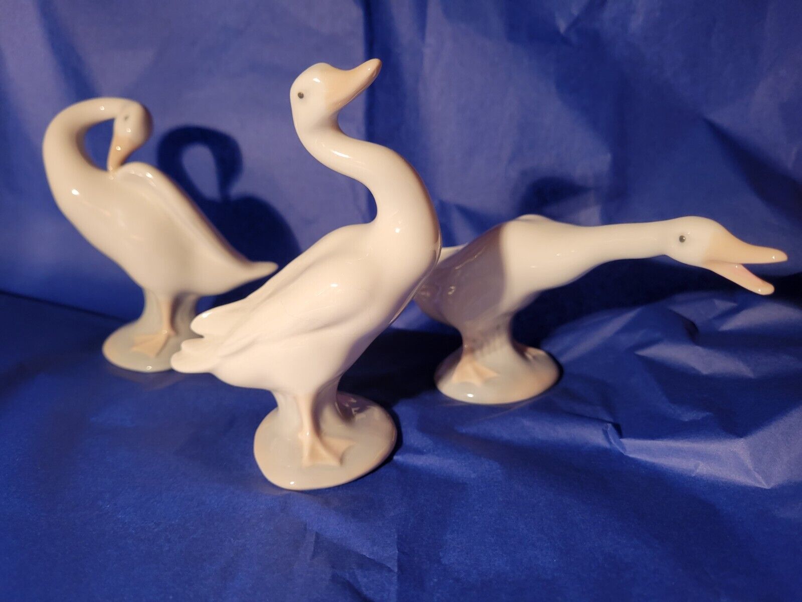 3 Pc LLADRO Glazed Porcelain GEESE Figurines Daisa Spain 1977-84 EUC 3